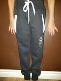 Black with White Trim Track Pants